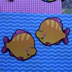 Vintage Carson Dellosa Fish Fishbowl Bulletin Board Name Tags Plates Cutout Lot