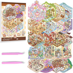 20 Sets DIY 3D Sticker Scene Collection Book for Kids Adults Cute Make Your Own