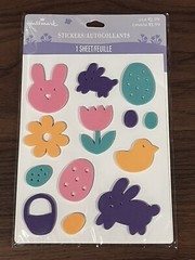 2 Packs Vintage Hallmark Easter Eggs And Bunny Sticker Sheet *FOAM* New Package