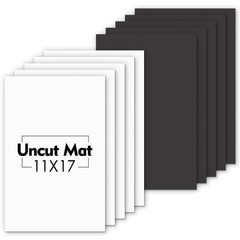 Mat Board Center Pack of 10 11×17 Uncut Matte Boards White and Black Backing …
