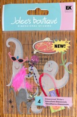 RARE JOLEES GHOST PARTY HALLOWEEN Trick Or Treat Candy Costume SCRAPBOOK STICKER