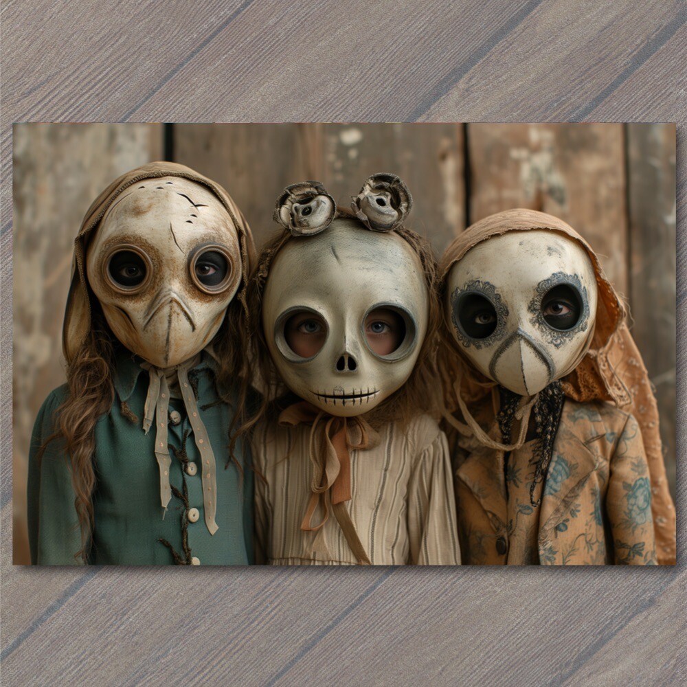 STICKER Weird Creepy Vibe Kids Girls Masks Halloween Unusual Strange Women Cul