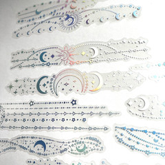 Moon Star Holographic Stickers Celestial Scrapbooking Journaling Cards