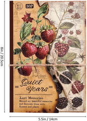 120 Sheets Vintage Botanical Scrapbook Paper Set, Journaling Scrapbooking Suppli