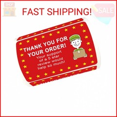 5 Star Review Delivery Labels Food Delivery Thank You Sticker 2×3 Inch Thank You