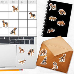 Bloodhound Dog Stickers for Journals, Scrapbooks, Planners, Glossy, Matte