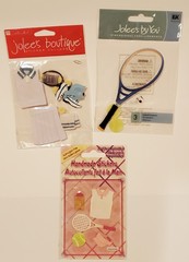 Lot of 3 TENNIS- Jolee’s Boutique Stickers & Embellishments + New Handmade set.