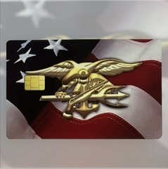 USN NAVY TRIDENT US FLAG CREDIT DEBIT CARD CUSTOM HIGH GLOSS SKIN STICKER CHIP