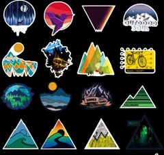 100pcs National Park Stickers, Outdoor Camping Traveling,051 EFG