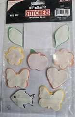 Remember when self adhesive stickers hand stitched die cuts primary colors