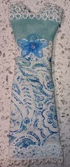 Lot of 3 Handmade Dresses For Junk Journals Scrapbooks Shadow Boxes Or Ornaments