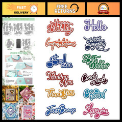 Metal Die Cuts for Scrapbooking & Card Making – Blessing Words Stencils, Embossi