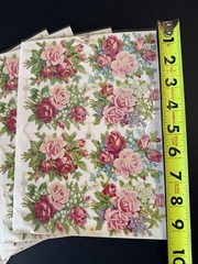 LOT OF 12 Full Sheets VTG PZB Flowers Valentine 1347 Die Cut Paper Scrap Germany