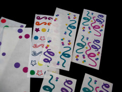 Creative Memories Stickers, Confetti, Tropical, Colored Dots, Balloons, TopHats