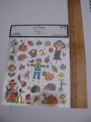 Hobby Lobby FALL HARVEST STICKERS Clear Glitter 29 Pieces NIP