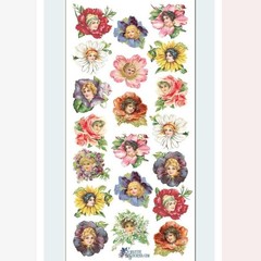 Violette Stickers – Flower Petal Ladies – 1 Victorian Sticker Sheet – Crafts