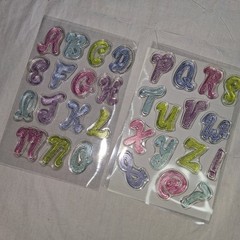 Bubbly Alphabet Acrylic Stamps Shimmer Iridescent Letters Crafting Scrapbooking