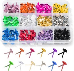 180 paper craft metal rivets, 12 colors, paper craft fasteners