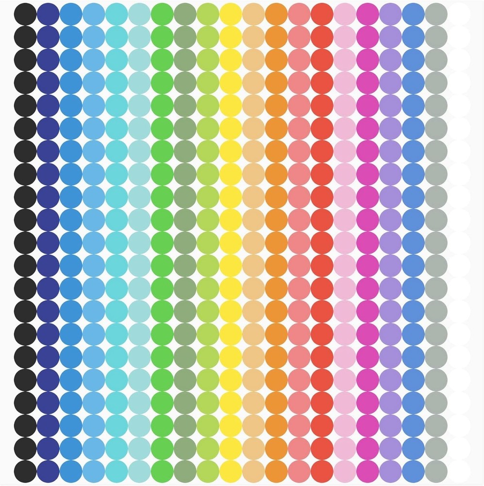 6720 PCS Color Coding Dot Stickers Round Labels 20 Colors for Office Classroom