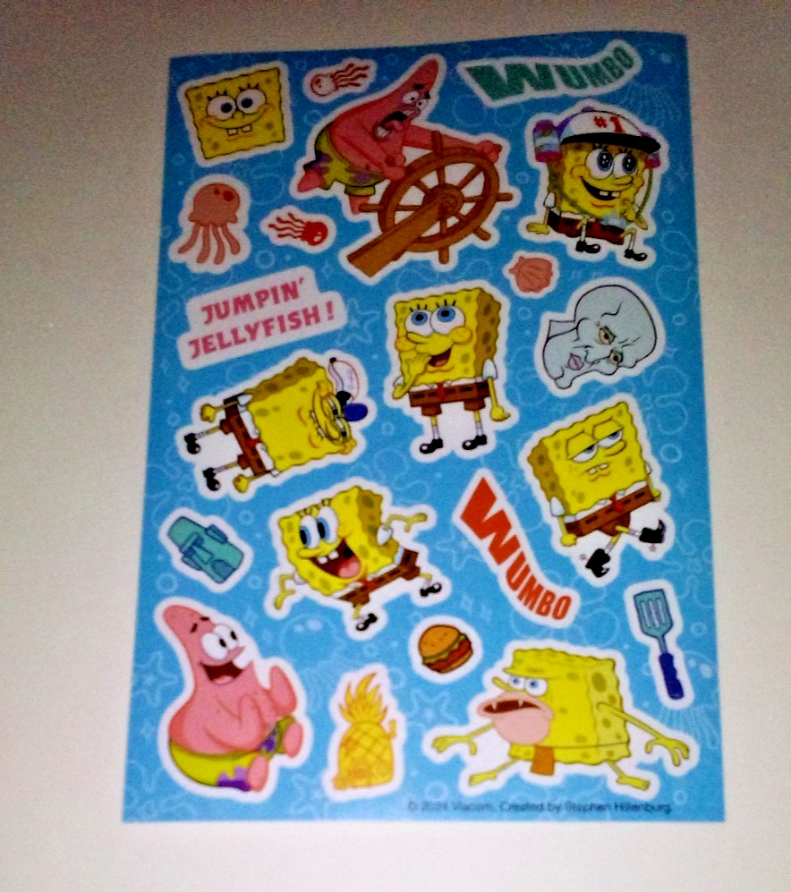 SpongeBob Squarepants Sticker Sheet AGC Nickelodeon Scrapbooking