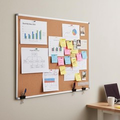 2-Pack Cork Notice Board 48 x 36 Inch, Aluminum Frame Bulletin Board for Wall…
