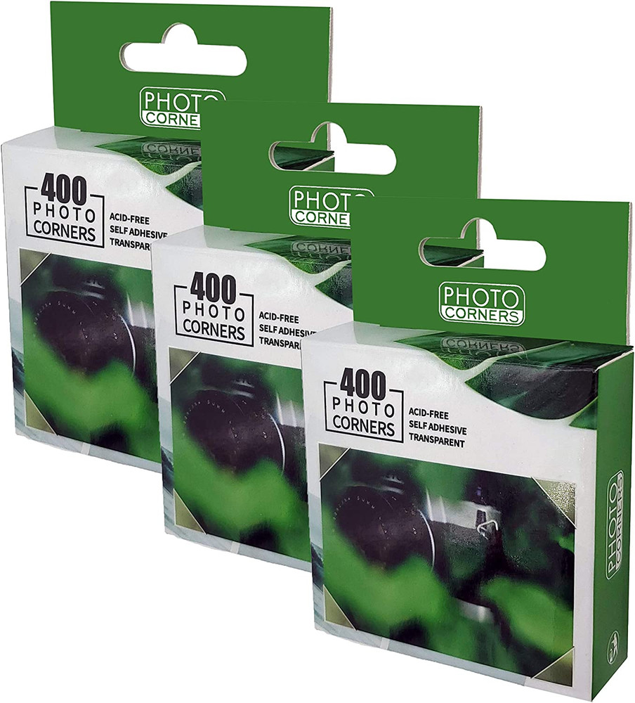 Photo Corners 3 Pack 1200 Pcs Clear Self-Adhesive Picture Mounting Corner Sticke