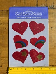 Vintage 1981 Sealed Hallmark Soft Satin Seals Heart Stickers