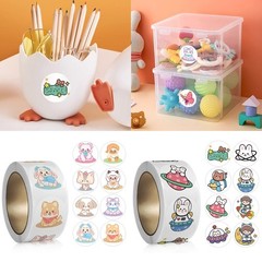 500 Pcs/Roll Rewards Stickers Cartoon Insect Stickers Animal Stickers for Kids