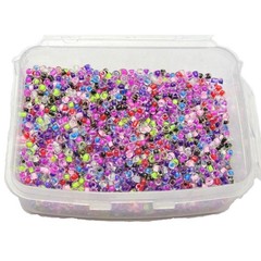 4000 pcs Mixed lined inside Colour Glass Beads 2mm (10/0) + Storage Box Craft