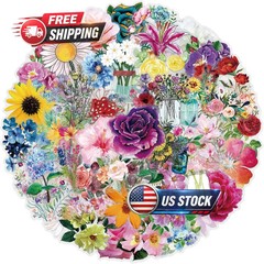 120 Pcs Transparent Flower Stickers for Scrapbooking, Journaling, Crafting