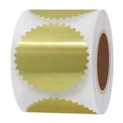 300pcs 2 inch Bright Gold Metallic Certificate Sealing Labels with Serrated Edge