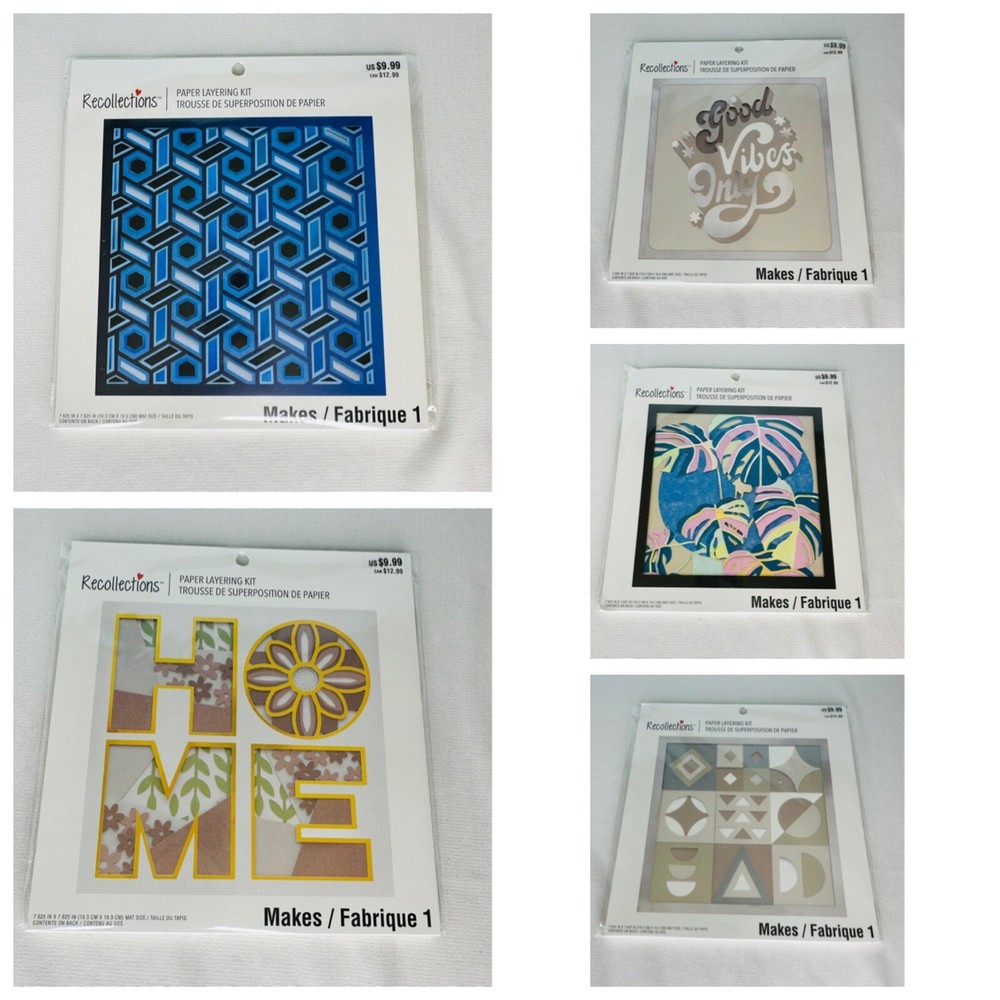 Lot of 5 Recollections Paper Layering Kit Home Good Vibes Only Geometric
