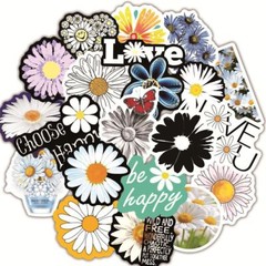DAISY Vinyl Stickers ~ DAISIES FLOWER ~ Waterproof Decals