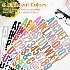 1000-Piece Waterproof Vinyl Alphabet & Number Stickers for Address Signage