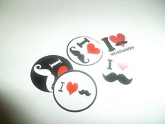 Pre Cut One Inch images I HEART MUSTACHE Free Shipping IN US