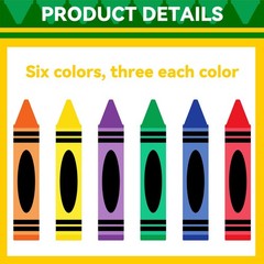 19 Pcs Crayon Door Sticker Classroom Decor Back to School 12 Inch Colorful Ra…