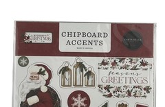 (2) 6 x 13 Packs Carta Bella A Wonderful Christmas Chipboard Accents And Phrases