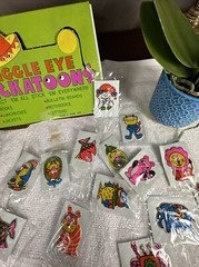 Vintage 1977 IMPERIAL Animal Wiggle Eye STICKATOONS 21 stickers RARE NEW+Box
