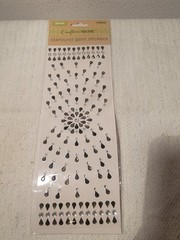 Gems Black Clear Jewels Rhinestones Starburst Bling Crafter’s Square Stickers