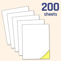 White Sticker Paper, 200 Sheets – Printable, Matte
