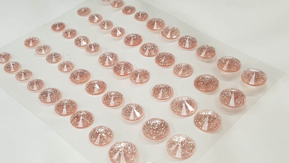CraftbuddyUS 50 pcs Self Adhesive Pointed Resin Glitter Gems: :Light Pink