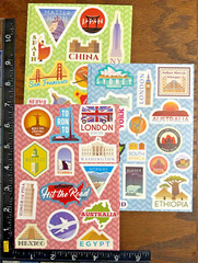 TRAVEL AROUND THE WORLD THEME, 3 SHEETS BEAUTIFUL STICKERS #VIAJE7