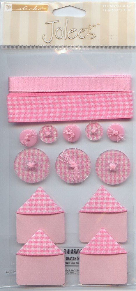 RARE! Vintage Jolee’s 3-D Baby Girl PINK Buttons and more! 61811 Fast FREE Ship!