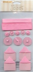 RARE! Vintage Jolee’s 3-D Baby Girl PINK Buttons and more! 61811 Fast FREE Ship!