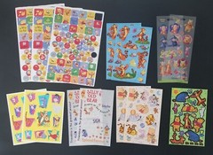 Vintage «Winnie the Pooh and Friends» Variety Lot of 14 Sticker Sheets – Used