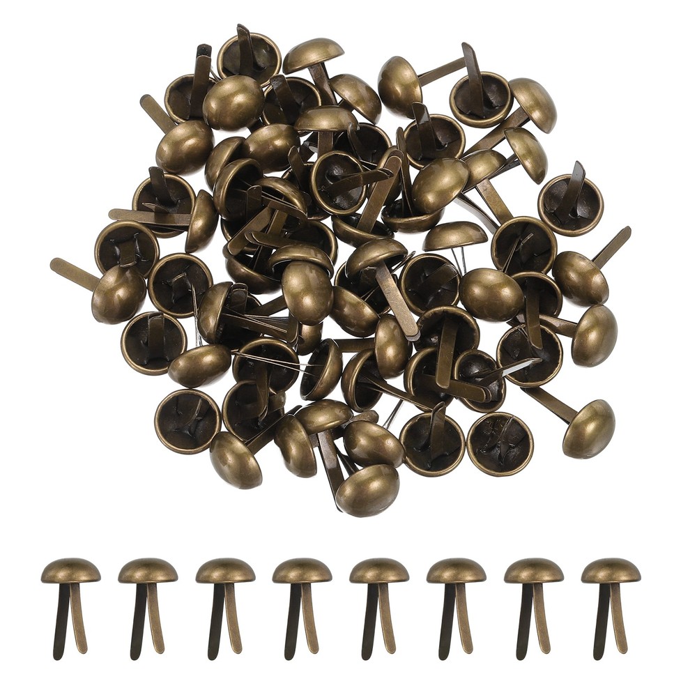 80Pcs Brads Paper Fasteners 10×16 mm Metal Round Head Split Pins Bronze