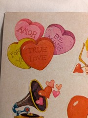 1980 Vintage Stickers Valentines Day Hearts Cupid Current Inc. Colorado Springs