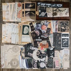 Knaid Vintage Scrapbook Supplies Pack (200 Pieces) for Witchy Junk Journal Bulle
