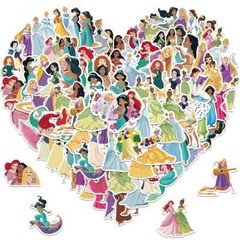 PRINCESSES From DISNEY 50pc STICKER SET, Little girls of all ages love them.