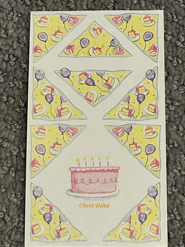 Birthday Photo Corners Cake Balloons RARE David Walker Colorbok 5 Sheets